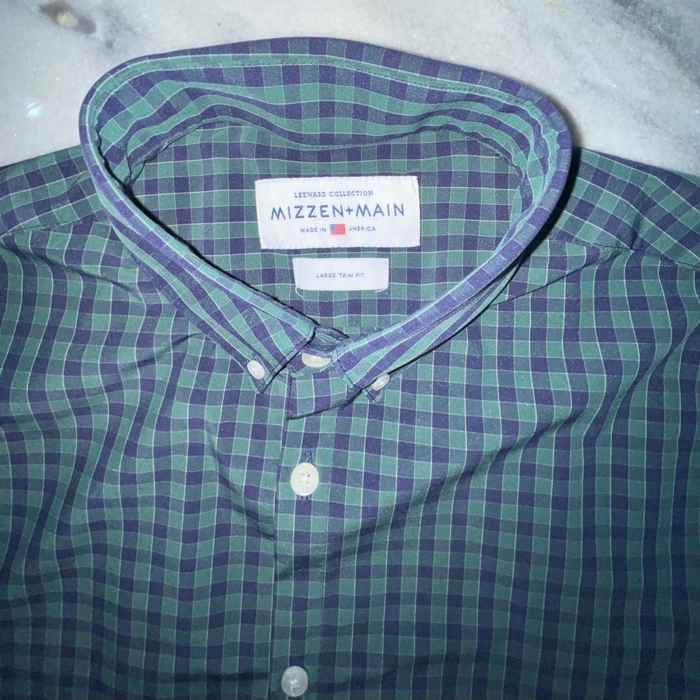 Mizzen+Main Green Casual Button Down Shirt - Picture 2 of 4